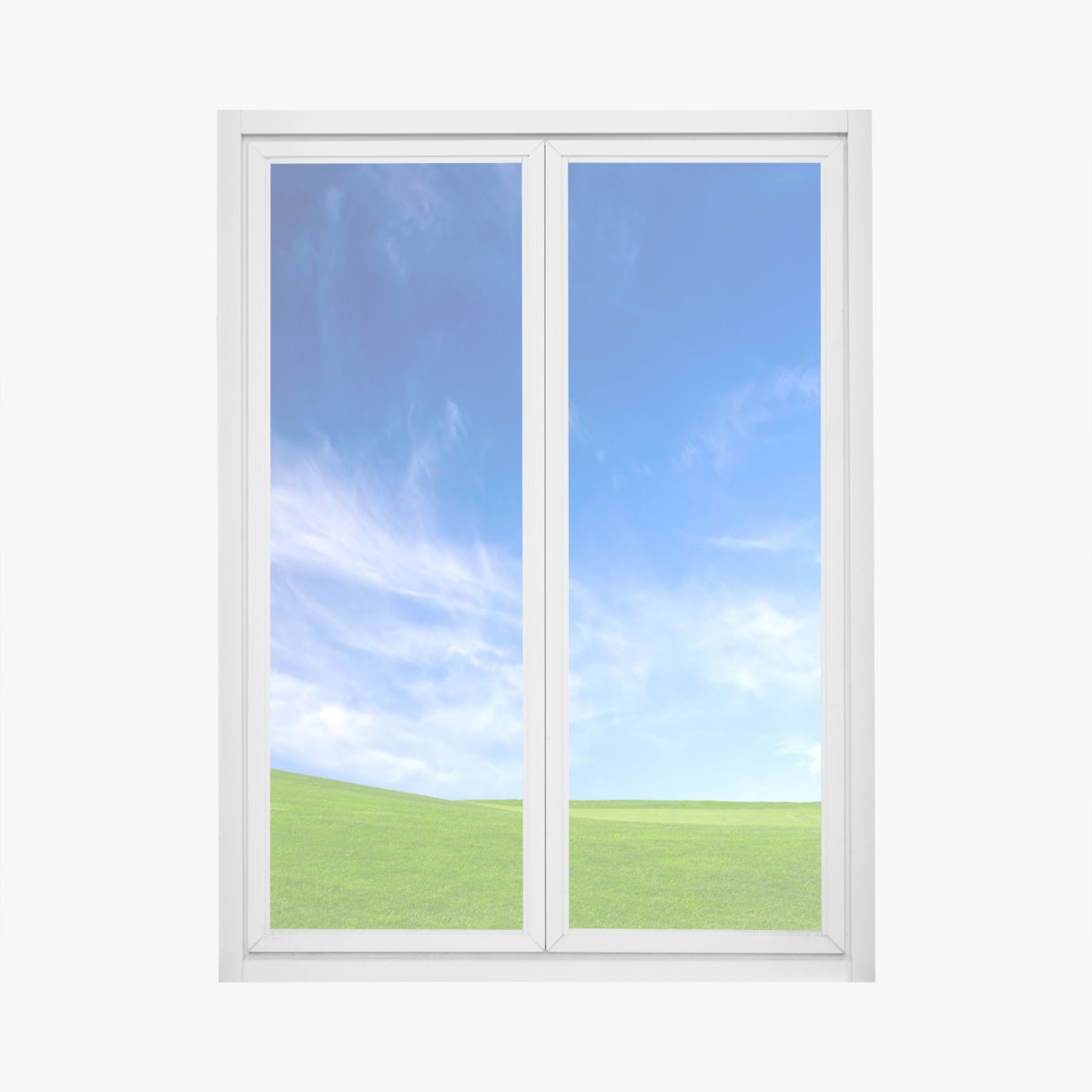 Fensteraufkleber sonnige grüne wiese unter blauem himmel – Wallnifity®