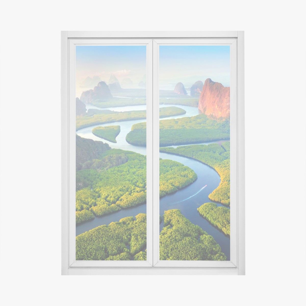 Fensteraufkleber sonnenaufgang über der Phang Nga Bucht – Wallnifity®
