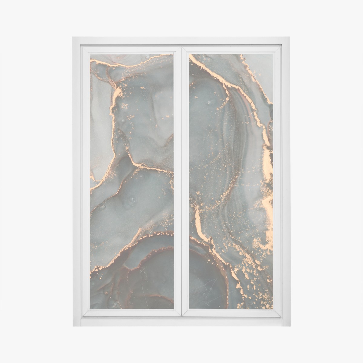 Fensteraufkleber luxuriöse türkis abstraktion mit goldenen adern – Wallnifity®