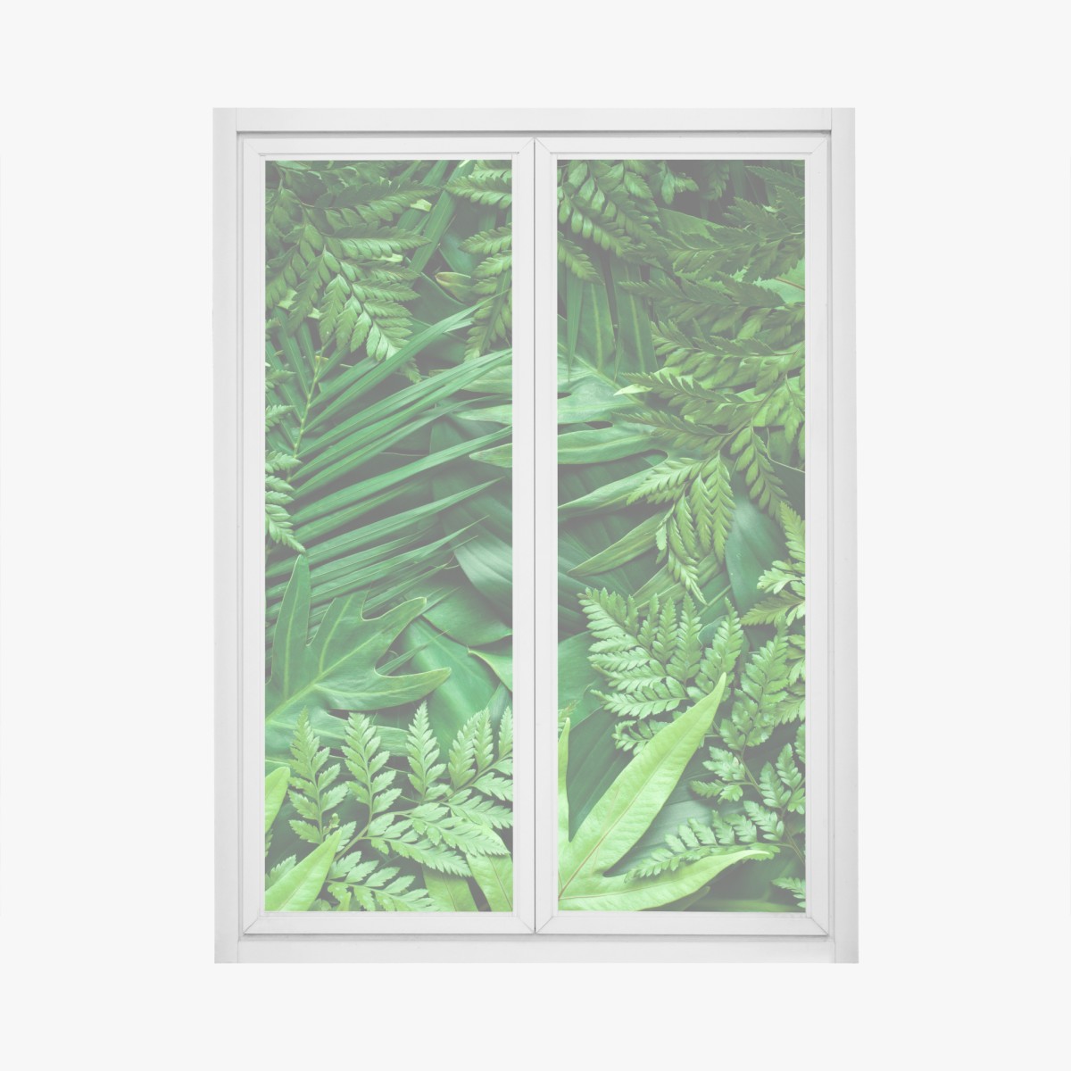 Fensteraufkleber üppiges grünes blättermuster – Wallnifity®