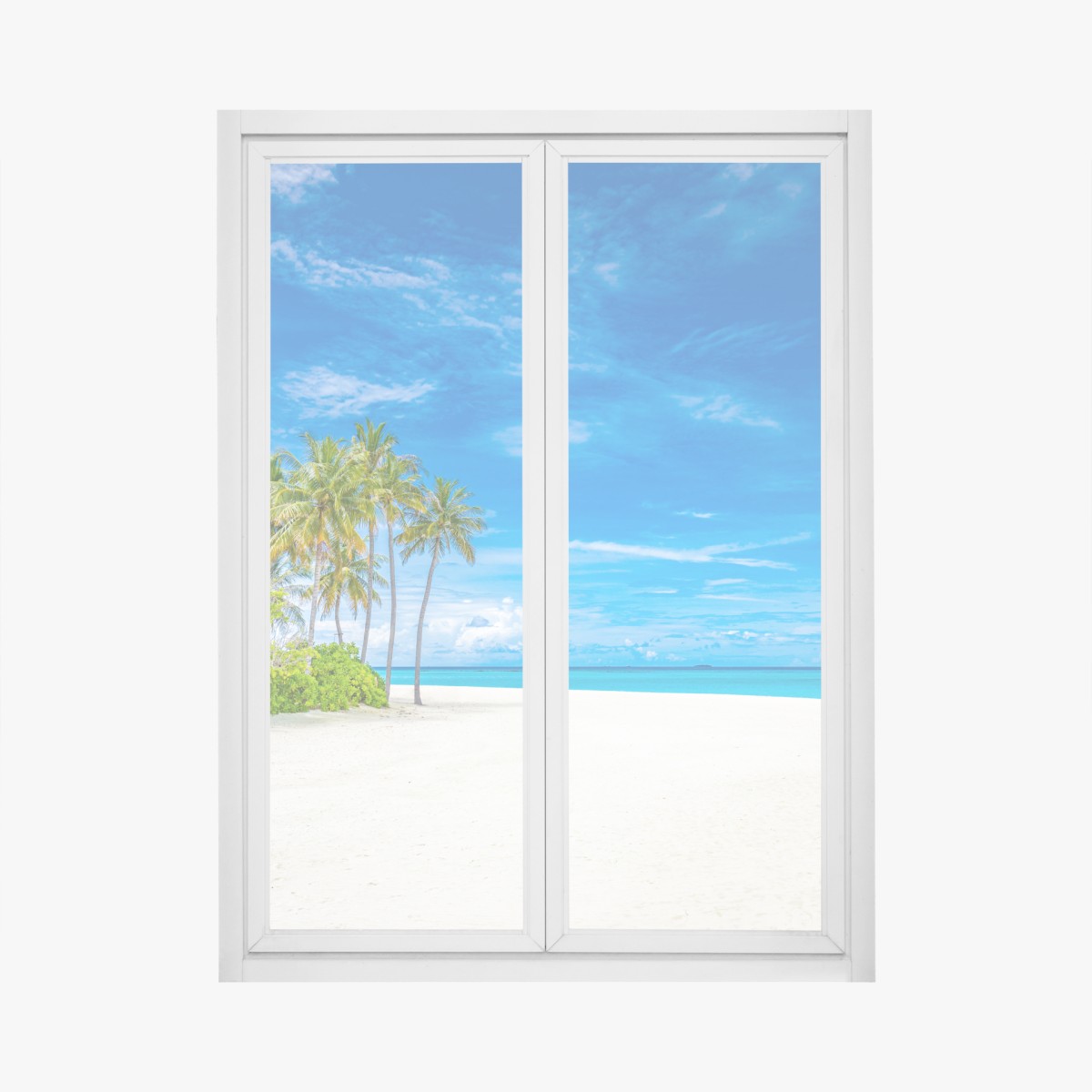 Fensteraufkleber tropischer strand mit palmen – Wallnifity®
