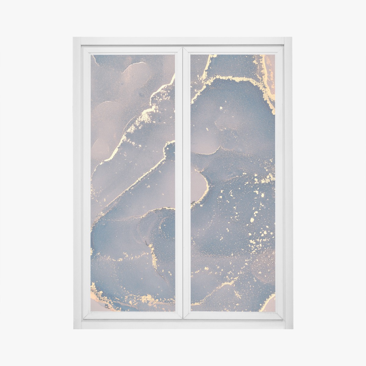 Fensteraufkleber marineblau-goldene marmorabstraktion – Wallnifity®