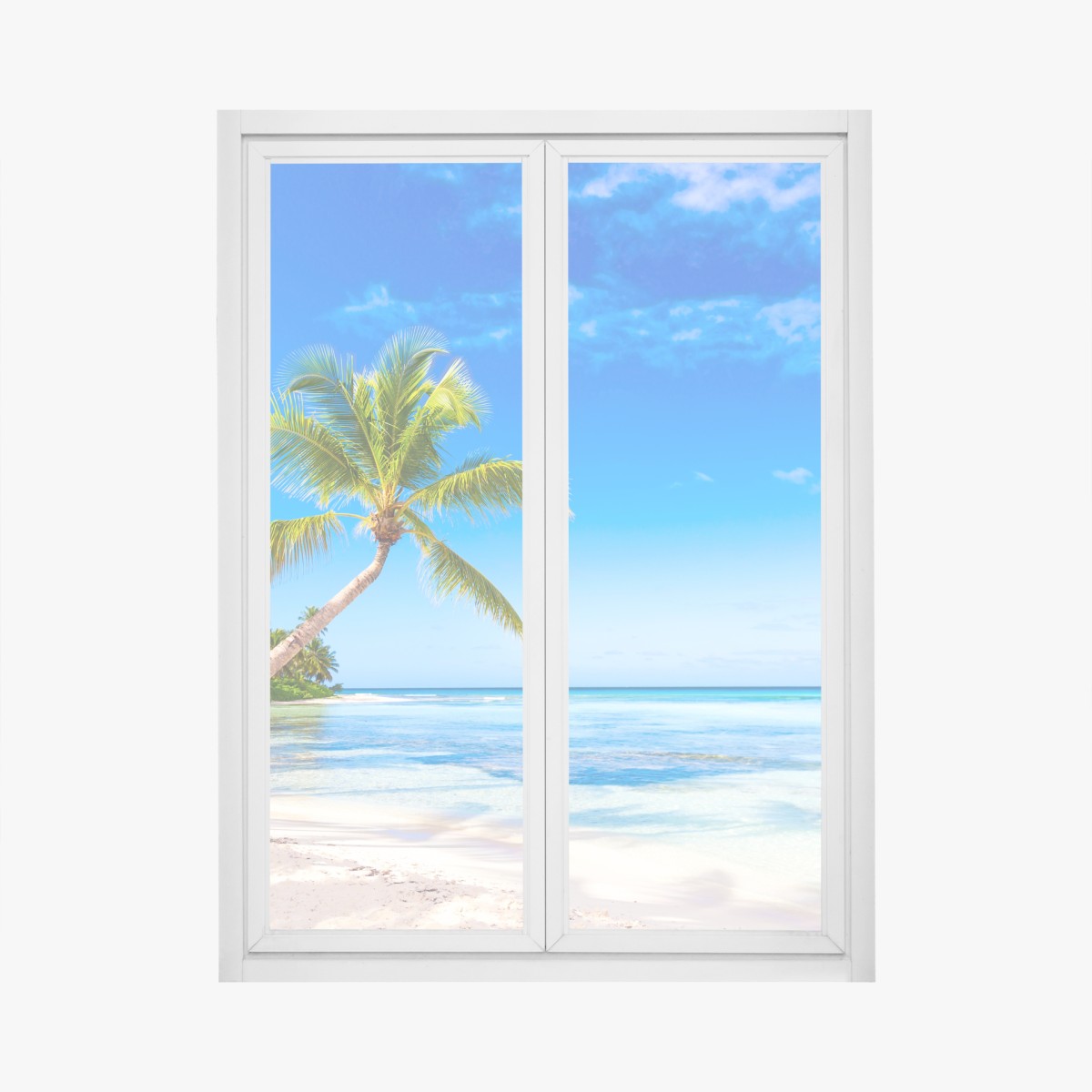 Fensteraufkleber tropischer palmenstrand – Wallnifity®