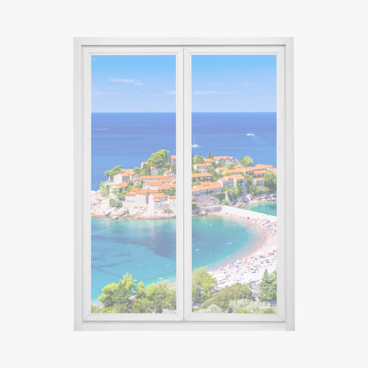 Fensteraufkleber Sveti Stefan, Montenegro historischer inselkurort – Wallnifity®
