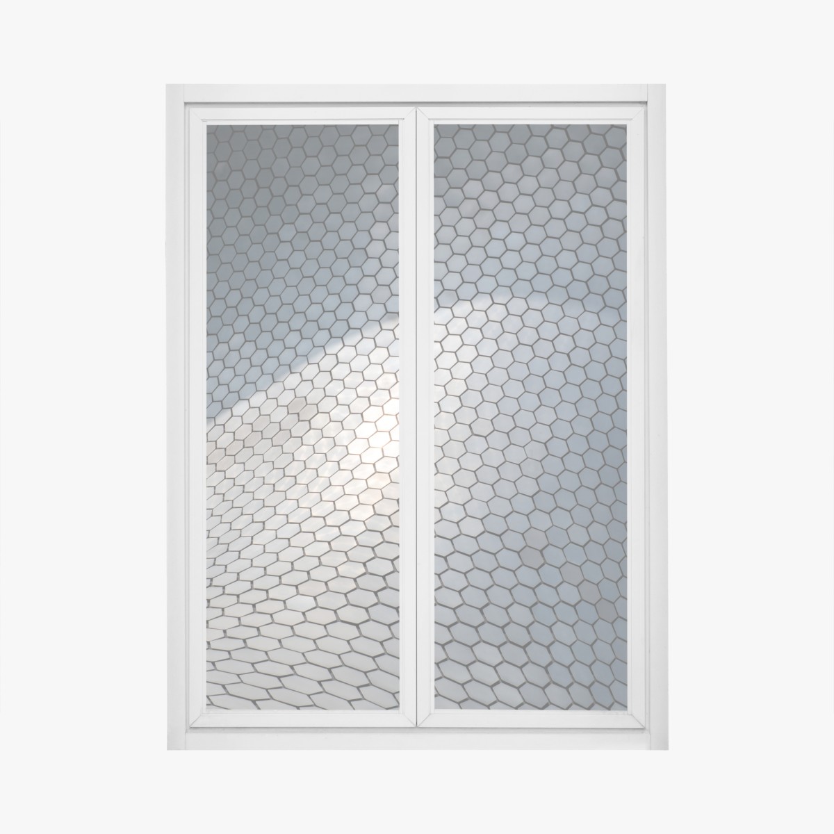 Fensteraufkleber metallische hexagon geometrische fassade – Wallnifity®