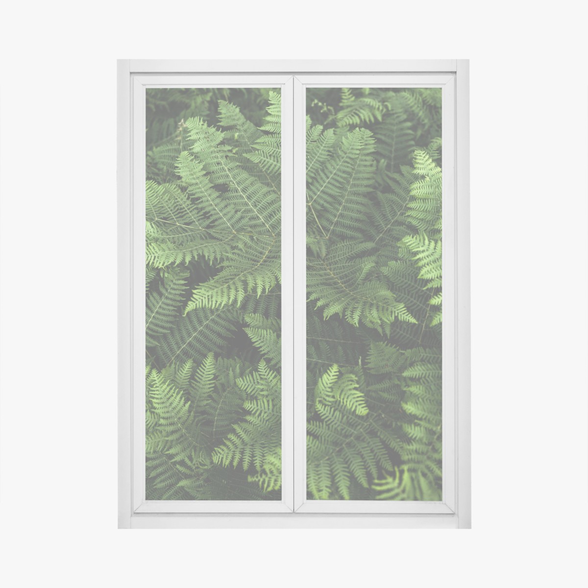 Fensteraufkleber üppiges grünes farnlaub – Wallnifity®
