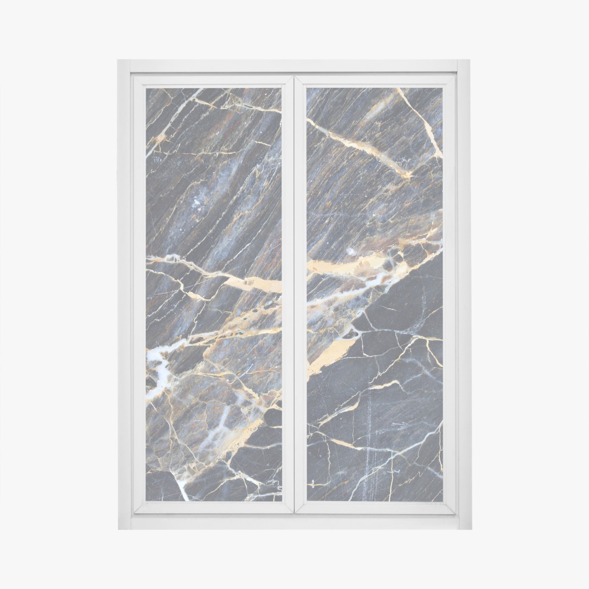 Fensteraufkleber dunkler marmor mit goldenen und cremefarbenen adern – Wallnifity®