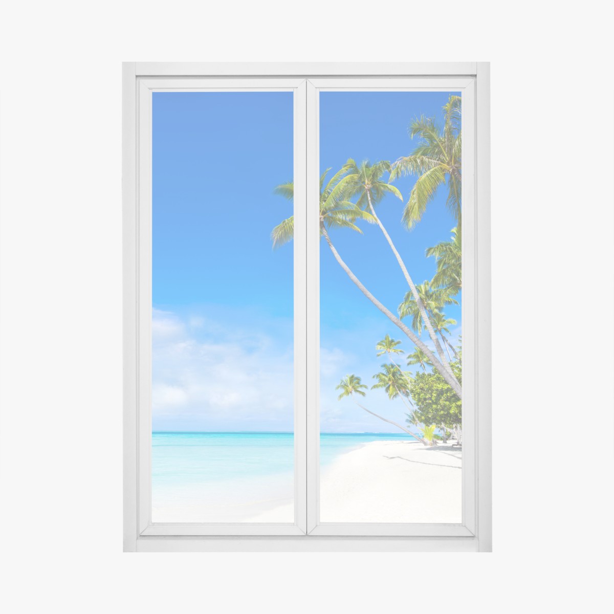 Fensteraufkleber tropischer palmenstrand – Wallnifity®