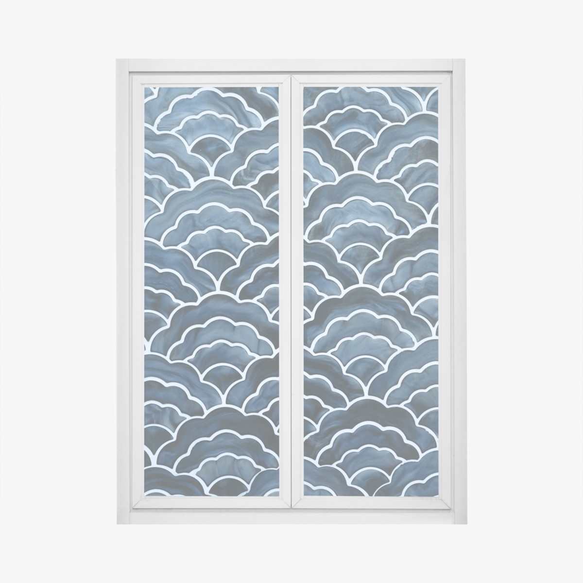Fensteraufkleber japanisches blaues seigaiha-wellenmuster – Wallnifity®