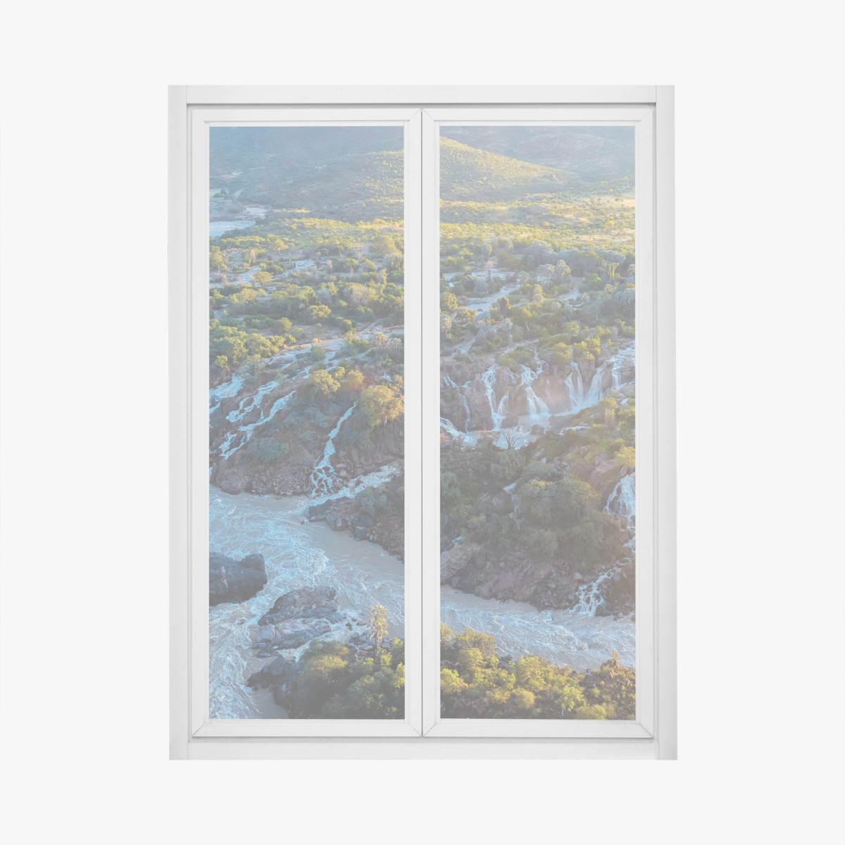 Fensteraufkleber sonnenaufgang bei Epupa Falls am Kunene – Wallnifity®