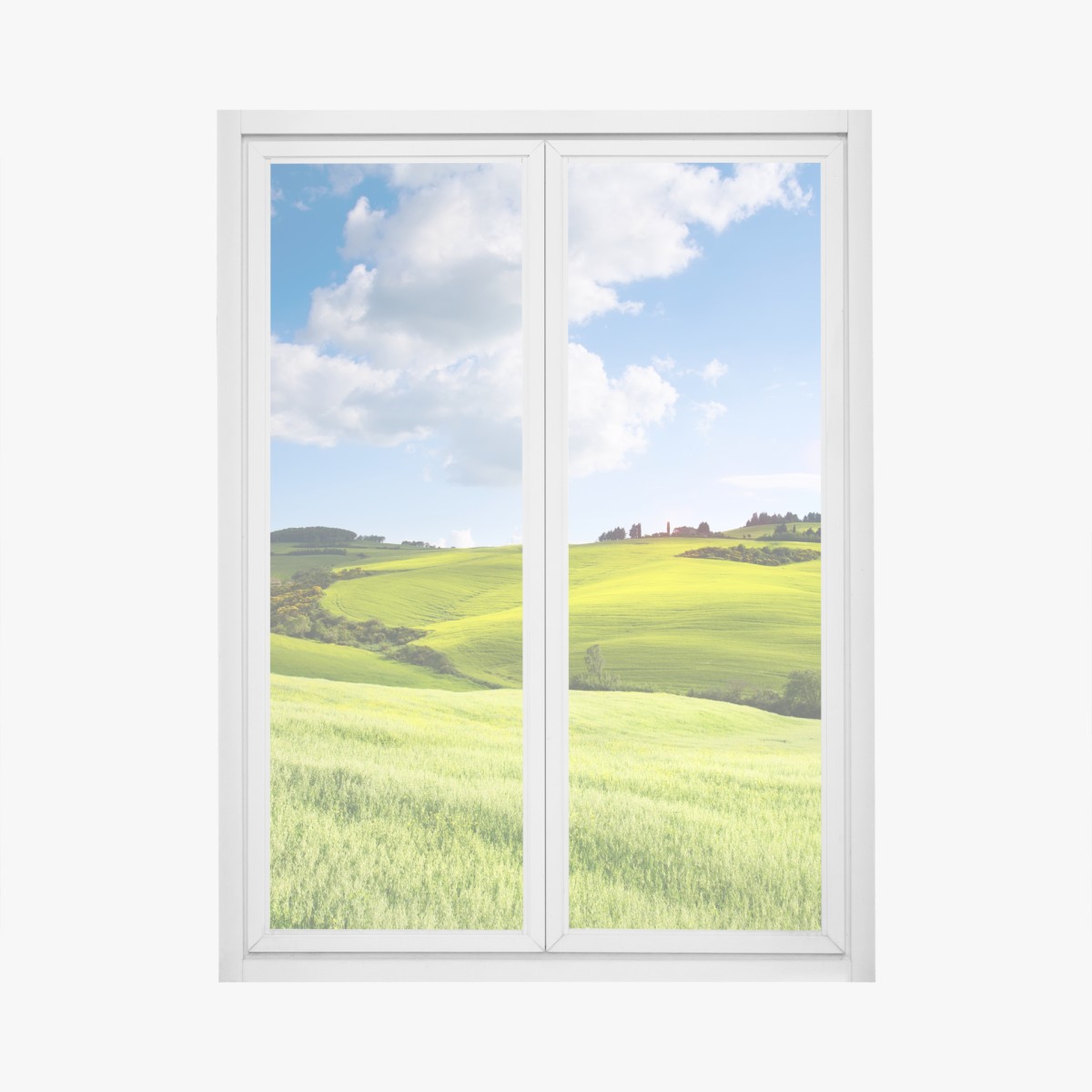 Fensteraufkleber Toskana sanfte hügel bei sonnenuntergang – Wallnifity®