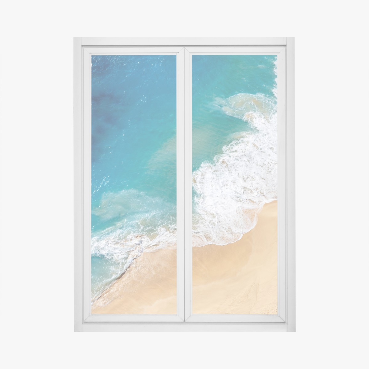 Fensteraufkleber luftaufnahme türkisfarbener strand – Wallnifity®