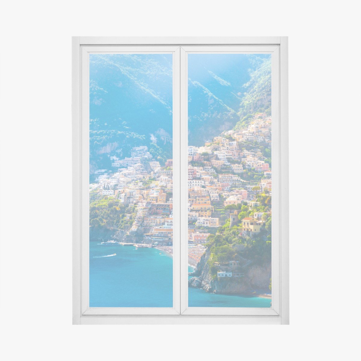 Fensteraufkleber Positano: buntes küstendorf an der Amalfiküste – Wallnifity®