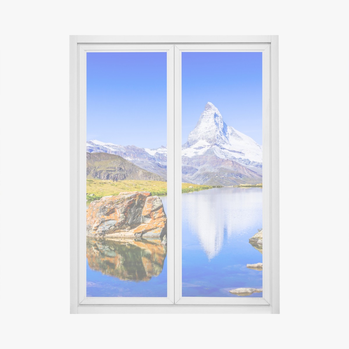 Fensteraufkleber Matterhorn spiegelung am Stellisee, Zermatt – Wallnifity®