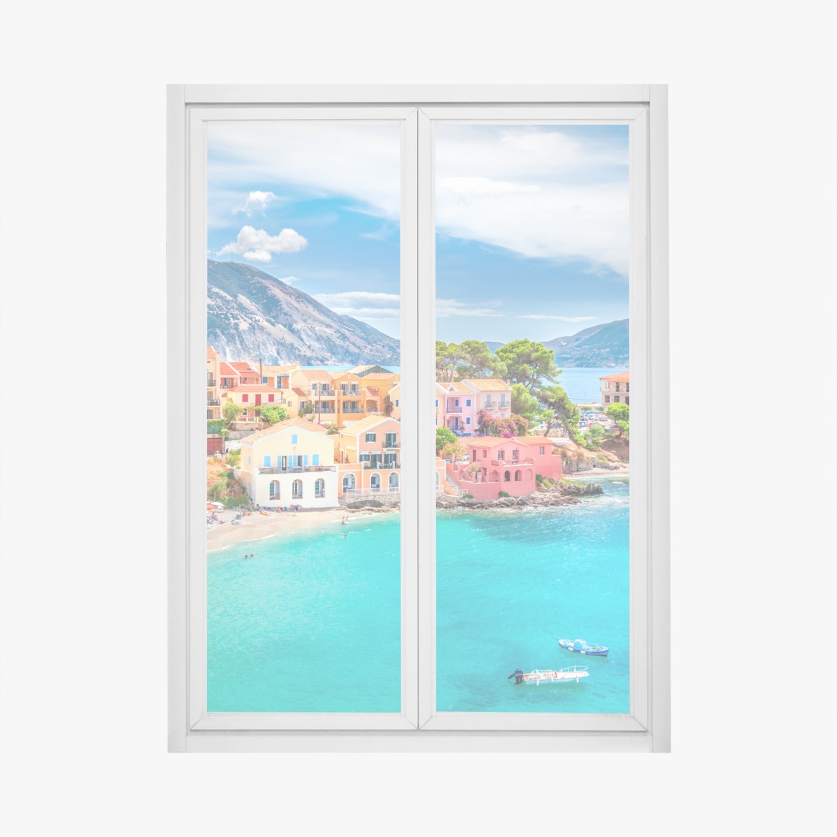 Fensteraufkleber Assos küstenblick, Kefalonia – Wallnifity®