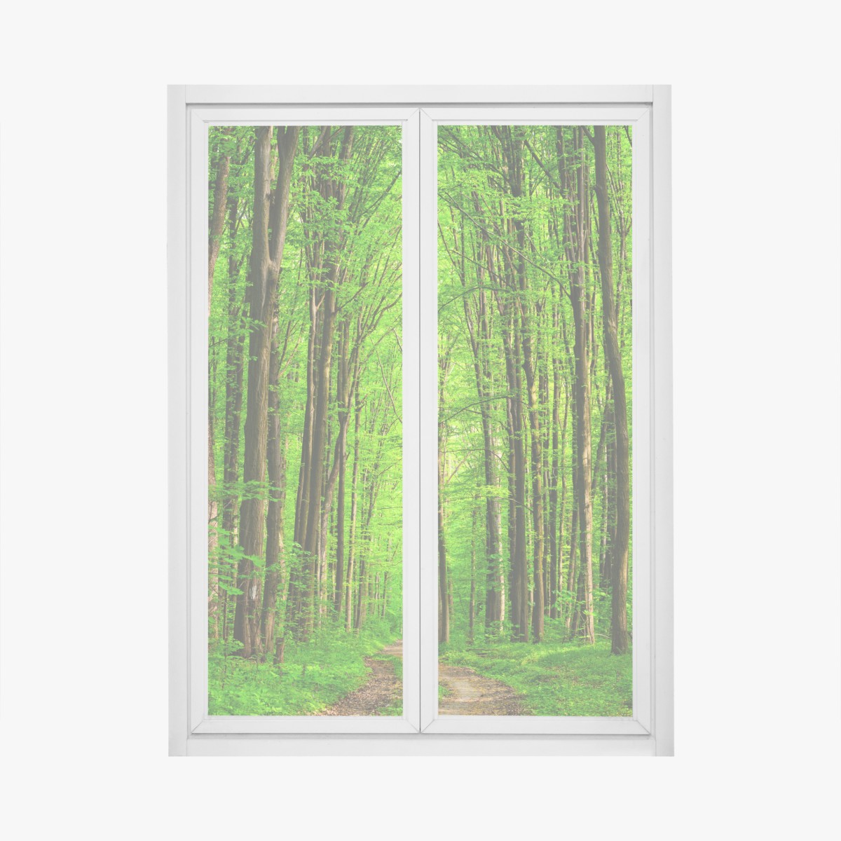 Fensteraufkleber üppiger grüner waldweg – Wallnifity®