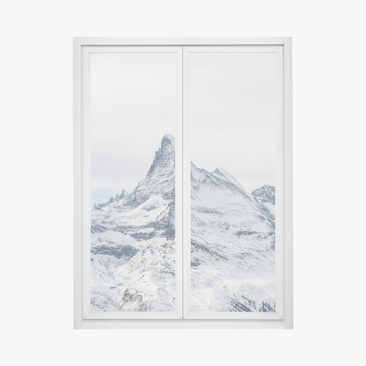 Fensteraufkleber majestätischer schneebedeckter berggipfel – Wallnifity®