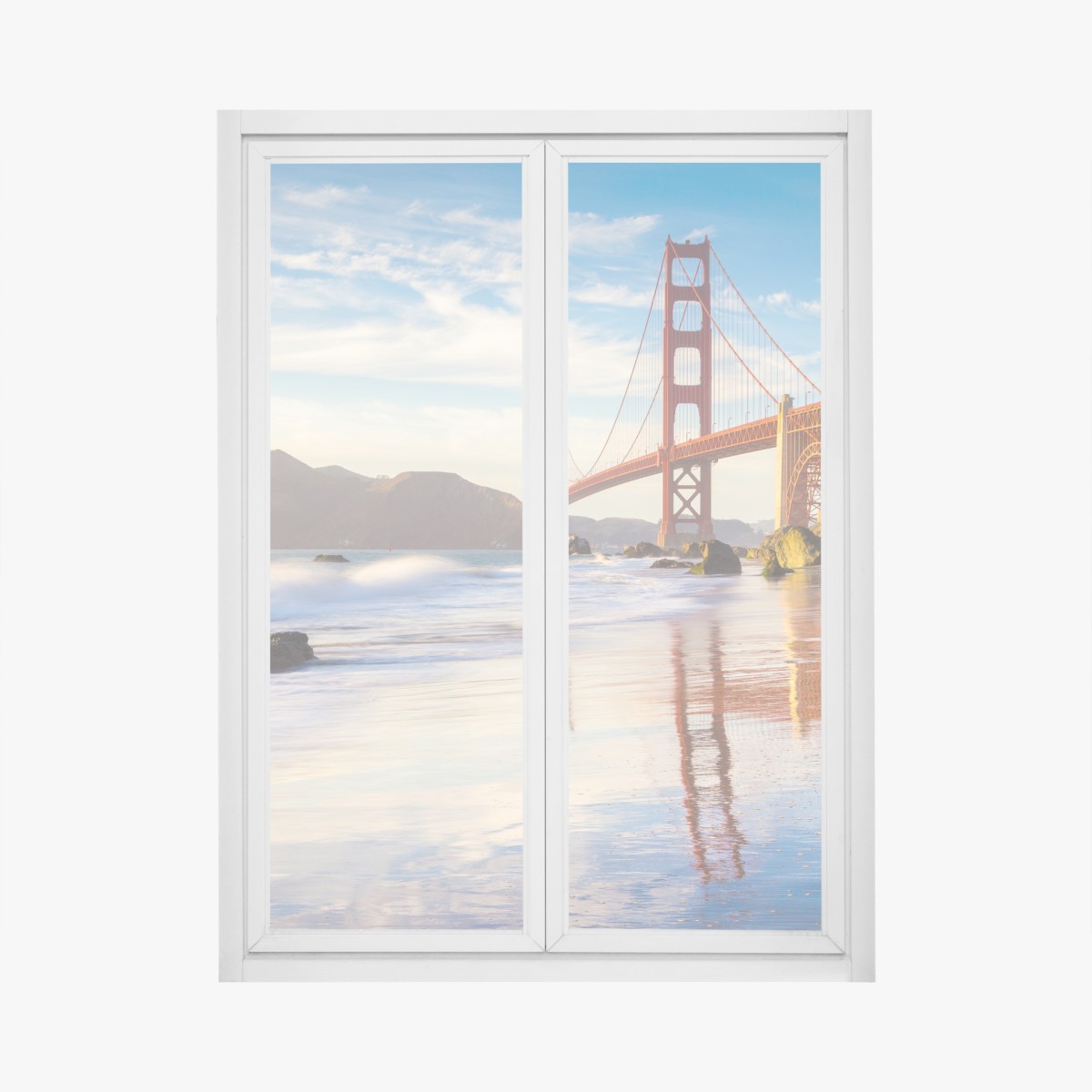 Fensteraufkleber Golden Gate Bridge bei sonnenuntergang – Wallnifity®