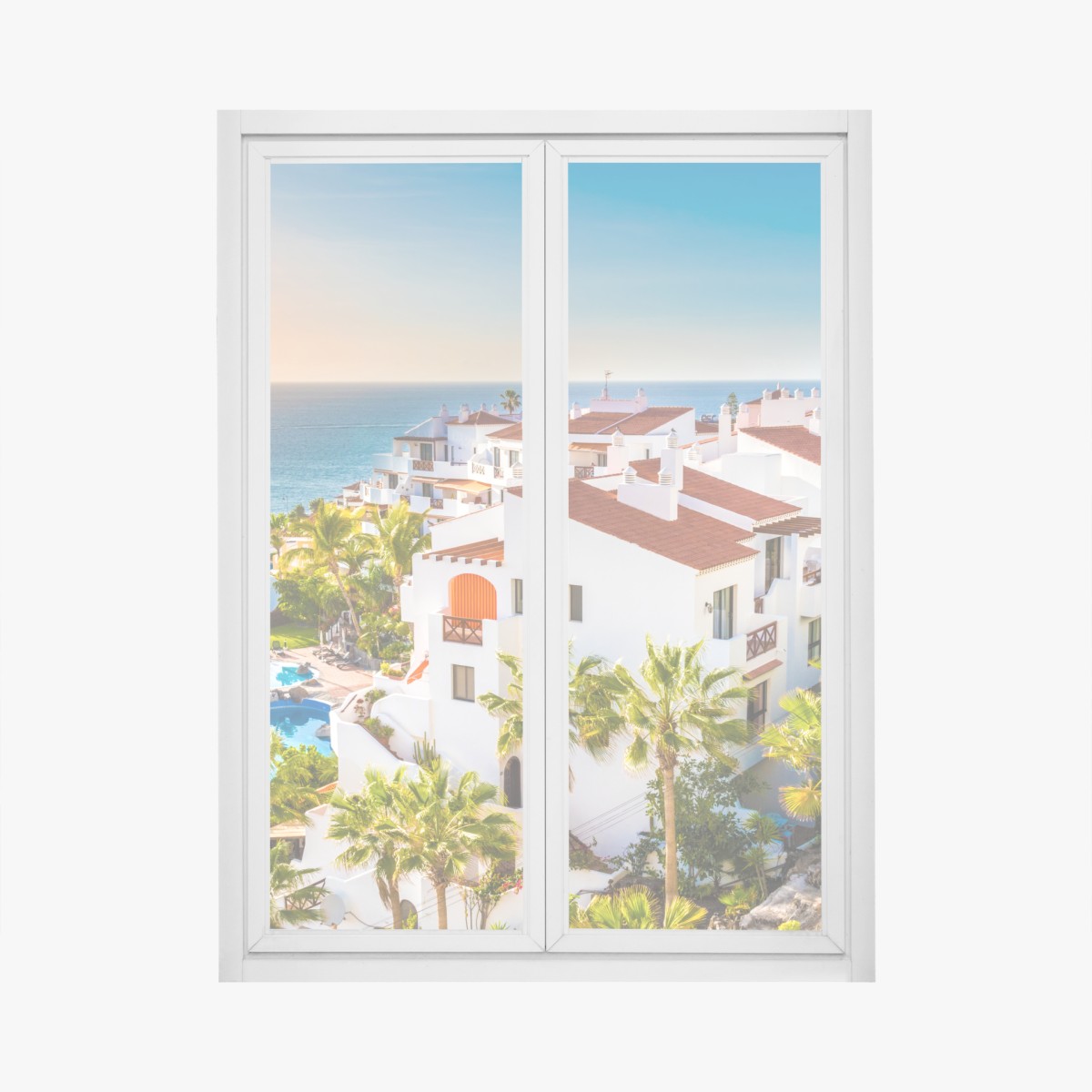 Fensteraufkleber sonnenuntergang über Puerto de Santiago, Teneriffa – Wallnifity®