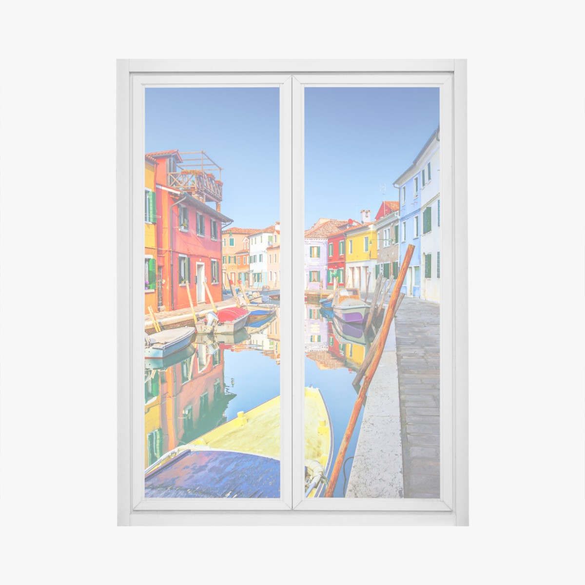 Fensteraufkleber bunte kanalhäuser in Burano – Wallnifity®