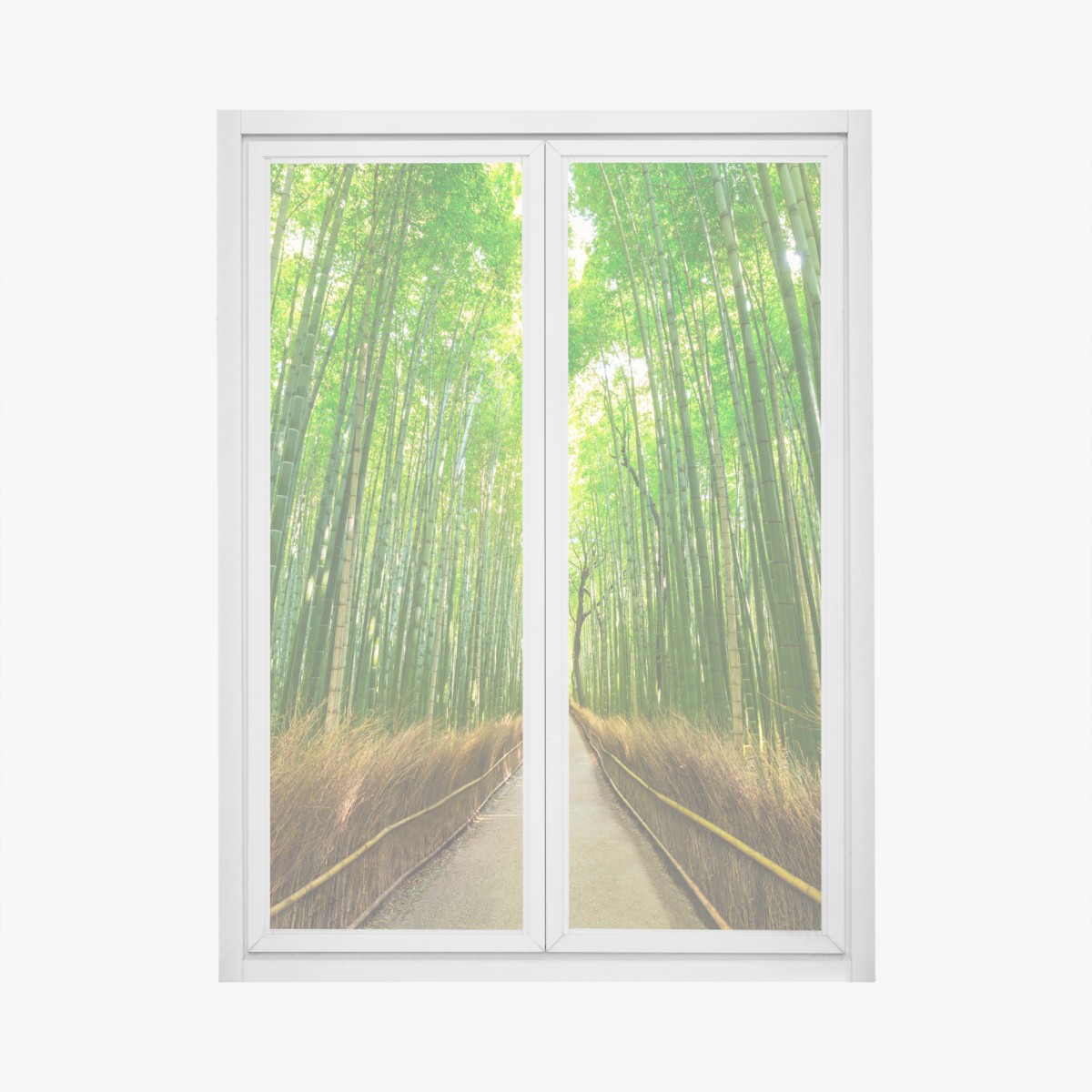 Fensteraufkleber ruhiger bambusweg in Kyoto – Wallnifity®