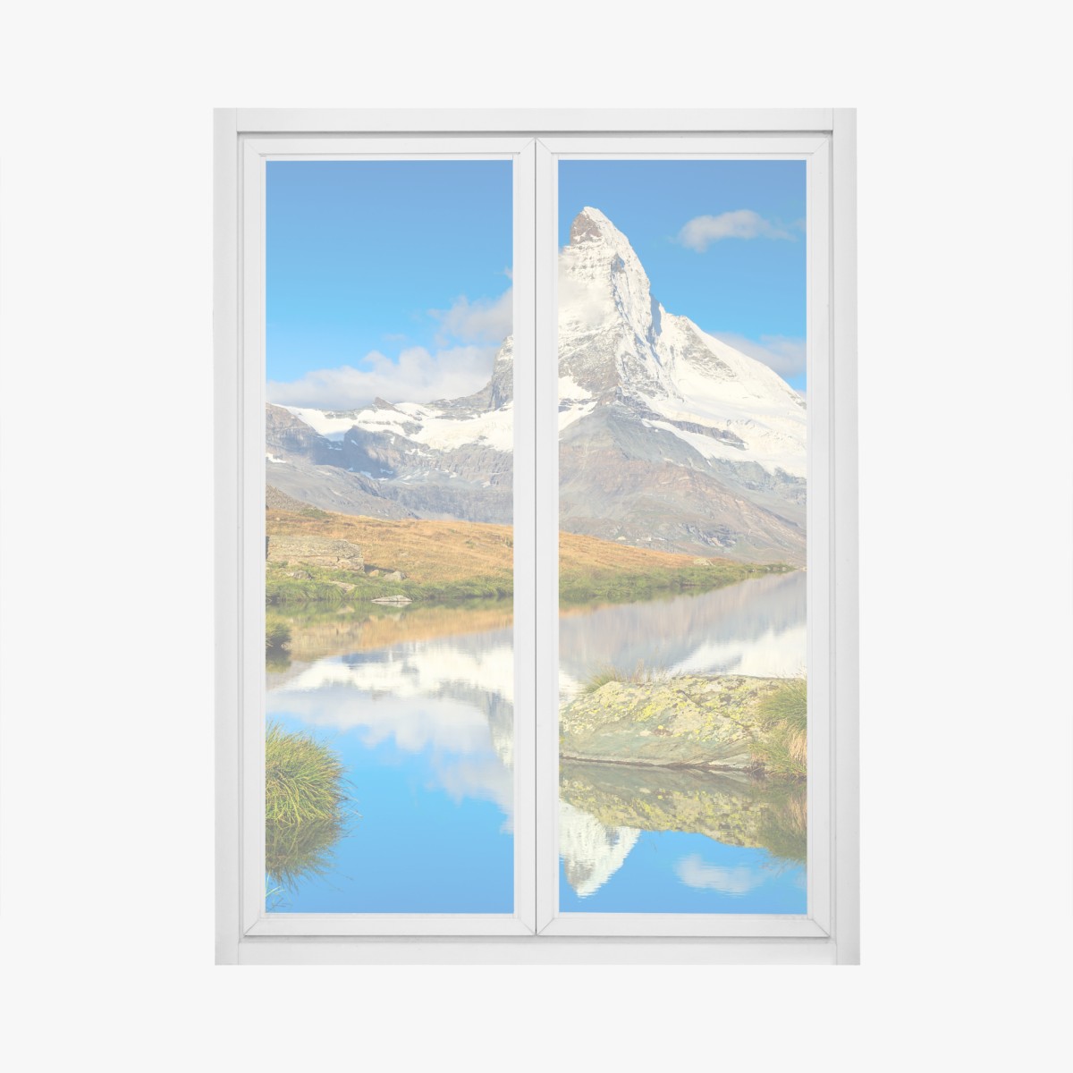 Fensteraufkleber majestätischer Matterhorn-spiegel im alpensee – Wallnifity®