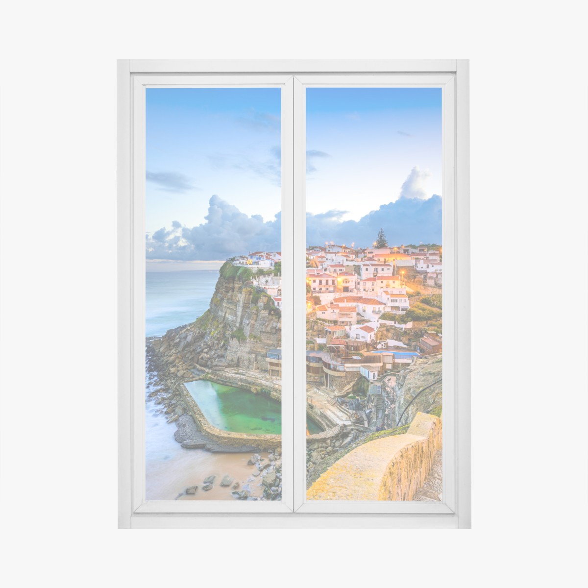 Fensteraufkleber Azenhas do Mar küstendorf auf der klippe, Portugal – Wallnifity®