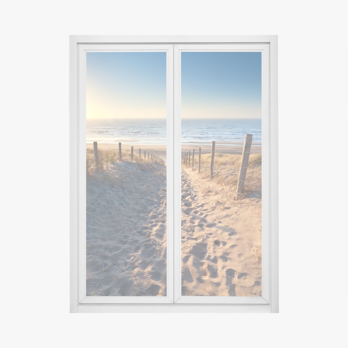 Fensteraufkleber sonnenuntergangspfad zum meer in Zandvoort – Wallnifity®