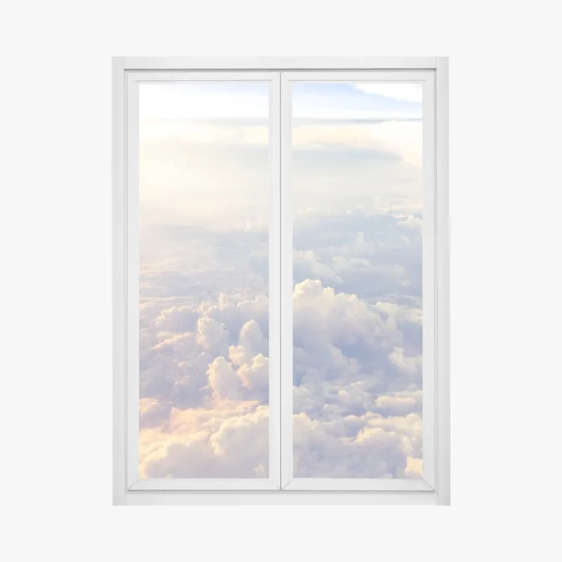 Fensteraufkleber sonnenbeschienene wolken über dem horizont