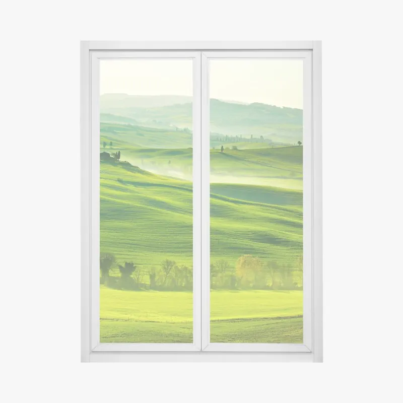 Fensteraufkleber sonnige sanft hügelnde landschaft der Toskana