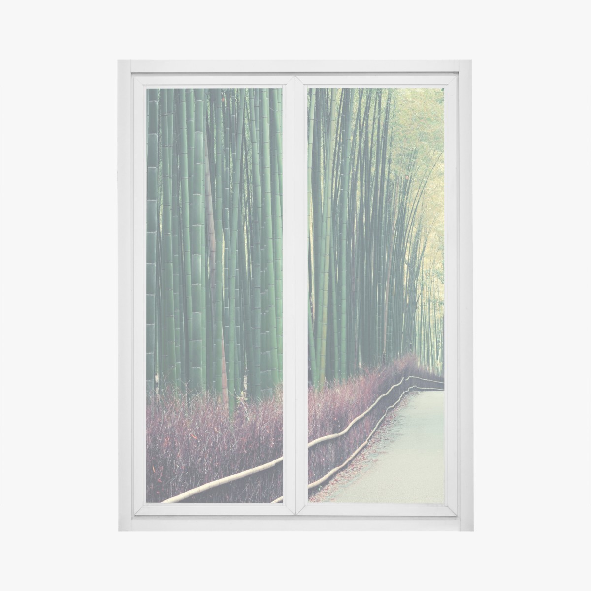 Fensteraufkleber ruhiger bambuspfad in Arashiyama – Wallnifity®