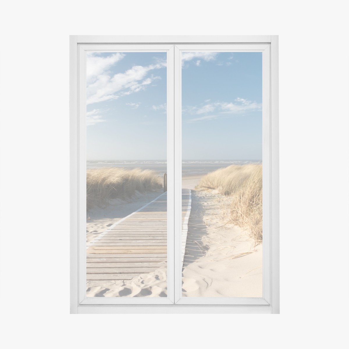 Fensteraufkleber holzsteg zum meer – Wallnifity®