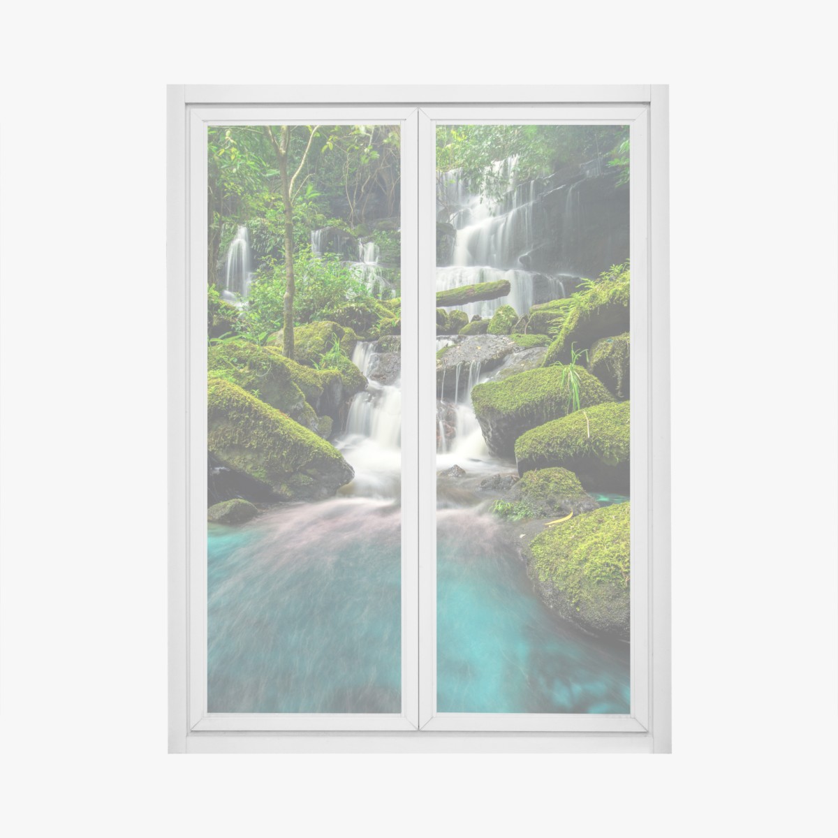 Fensteraufkleber ruhiger wasserfall in Phu Tub Berk, Thailand – Wallnifity®