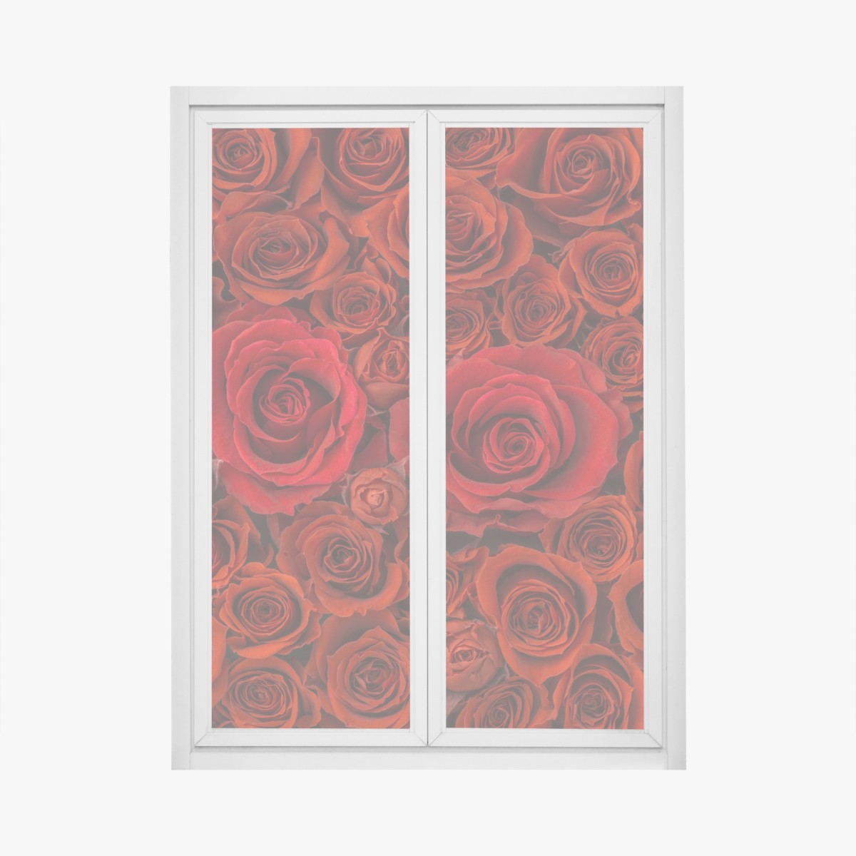 Fensteraufkleber prunkvolle collage roter rosen – Wallnifity®