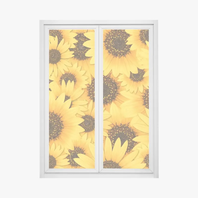 Fensteraufkleber goldene sonnenblumen