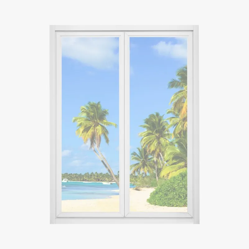 Fensteraufkleber tropischer palmenstrand
