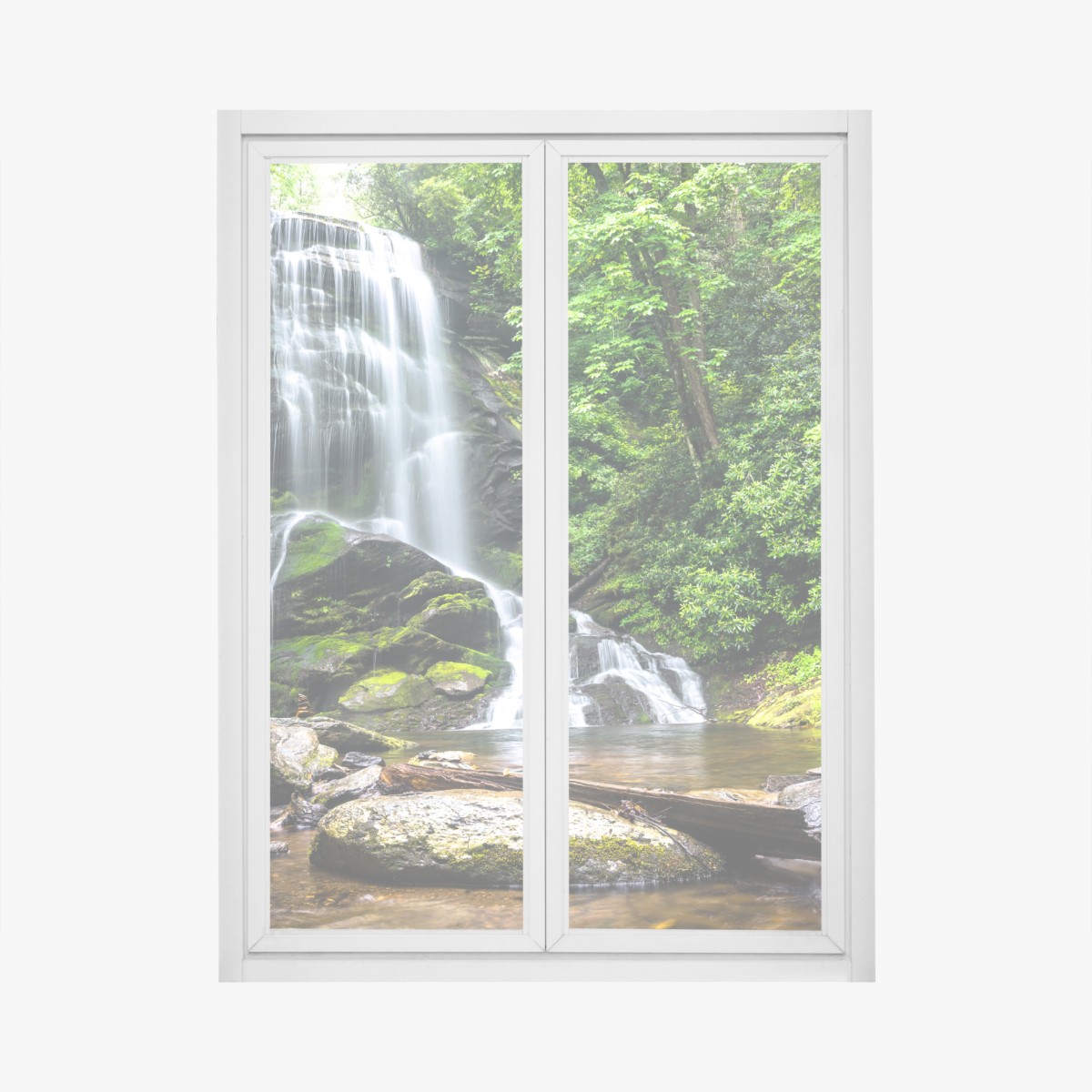 Fensteraufkleber ruhiger wasserfall im wald – Wallnifity®