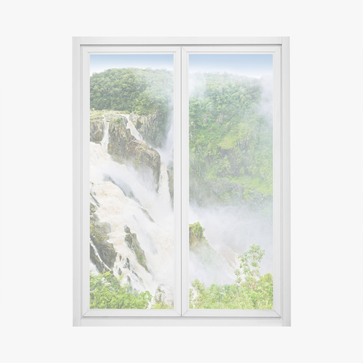 Fensteraufkleber wasserfall Barron Falls im regenwald – Wallnifity®
