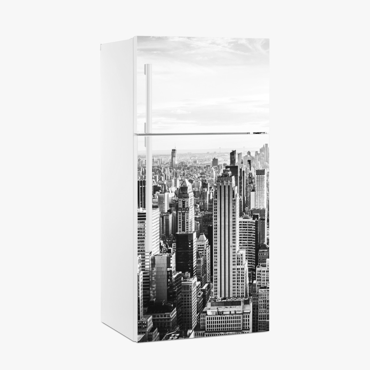 Kühlschrankaufkleber New York panorama in schwarzweiß – Wallnifity®