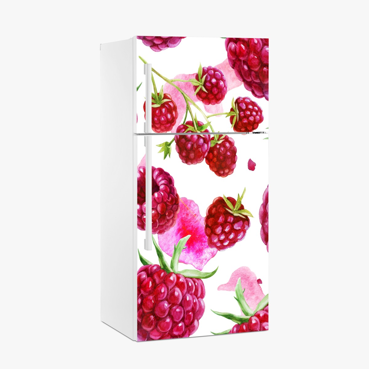 Kühlschrankaufkleber aquarell himbeermuster – Wallnifity®