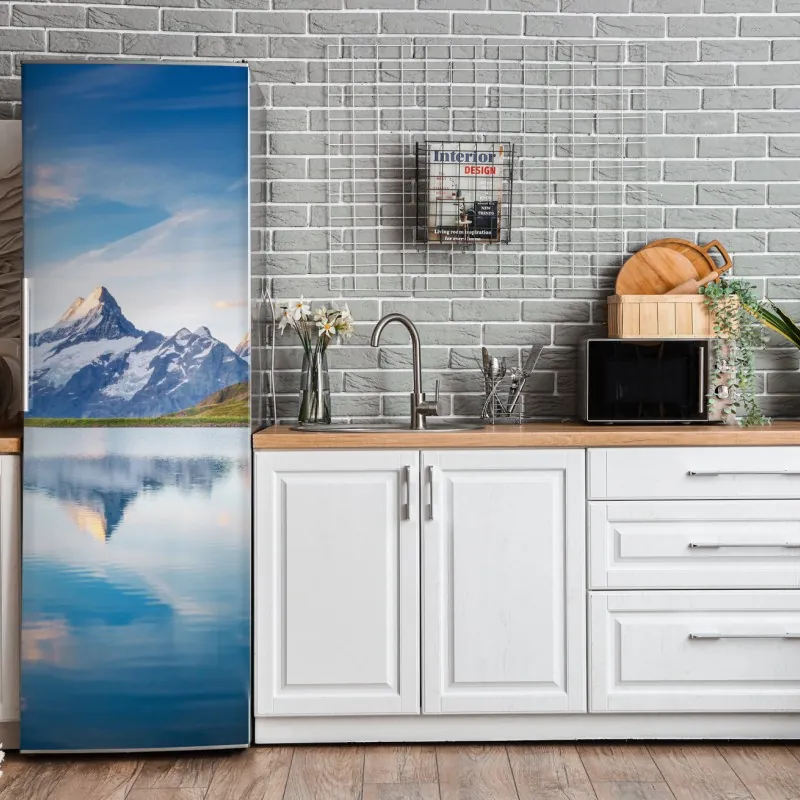 Kühlschrankaufkleber pastellfarbenes geometrisches muster mit halbkreisen – Wallnifity®