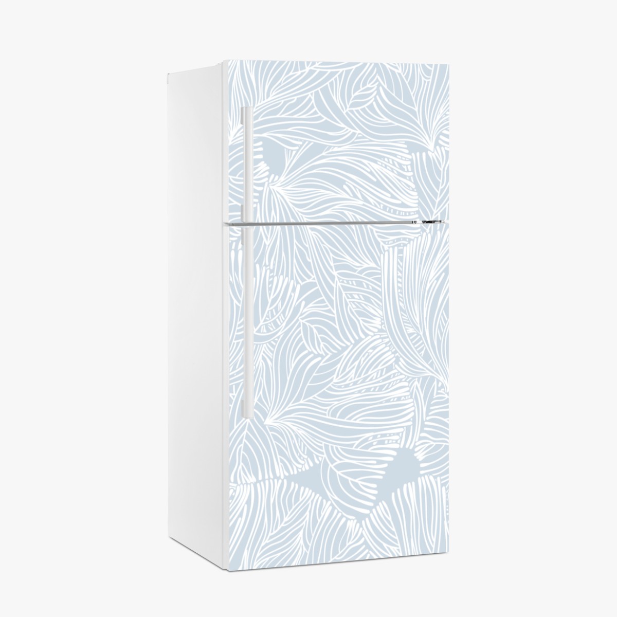 Kühlschrankaufkleber sanftes blaues botanisches muster – Wallnifity®