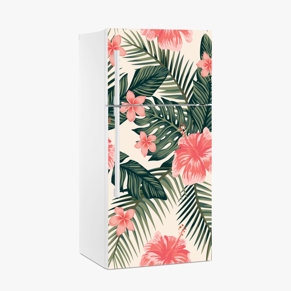 Kühlschrankaufkleber tropisches hibiskusmuster – Wallnifity®