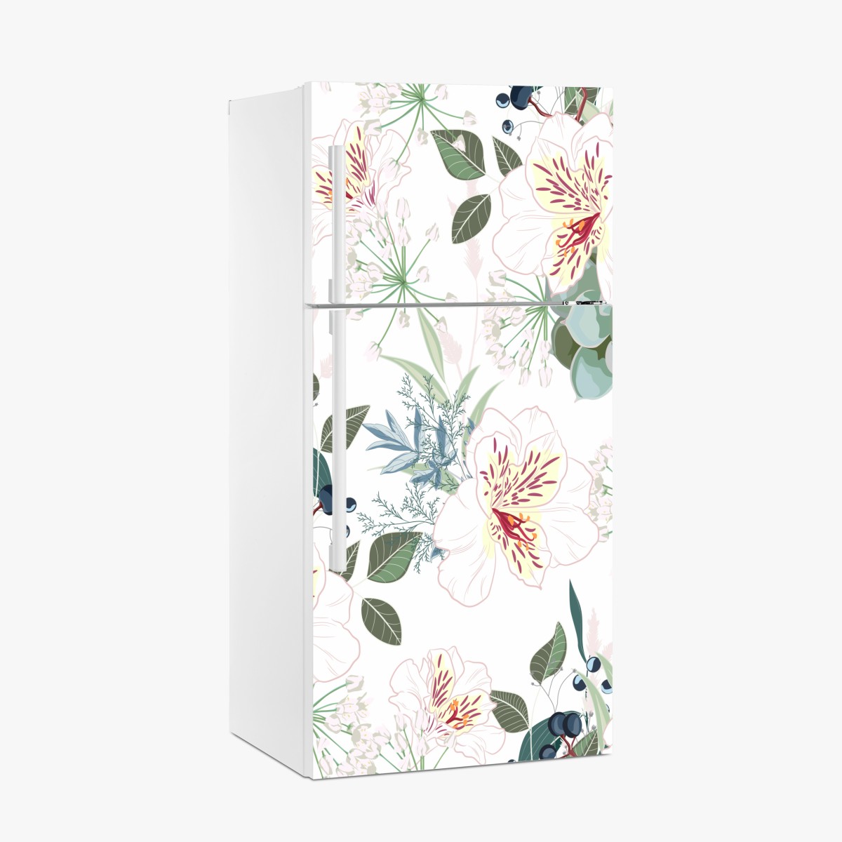 Kühlschrankaufkleber zartes pastell blumenmuster – Wallnifity®