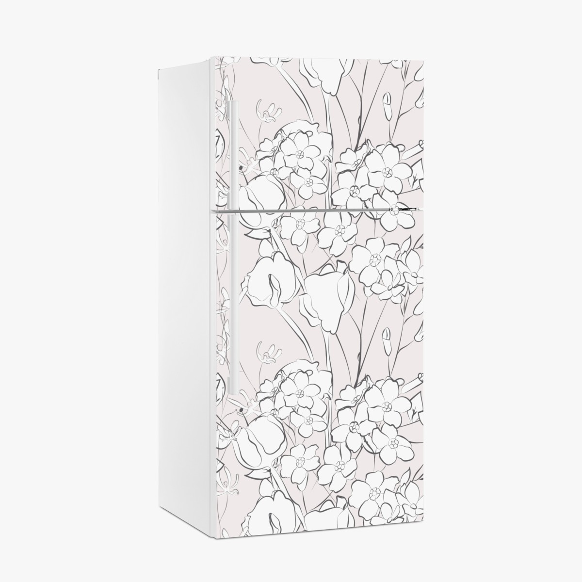 Kühlschrankaufkleber zartes pastellblumenmuster – Wallnifity®