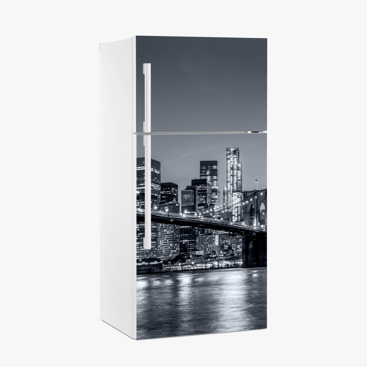 Kühlschrankaufkleber New York skyline bei nacht – Wallnifity®