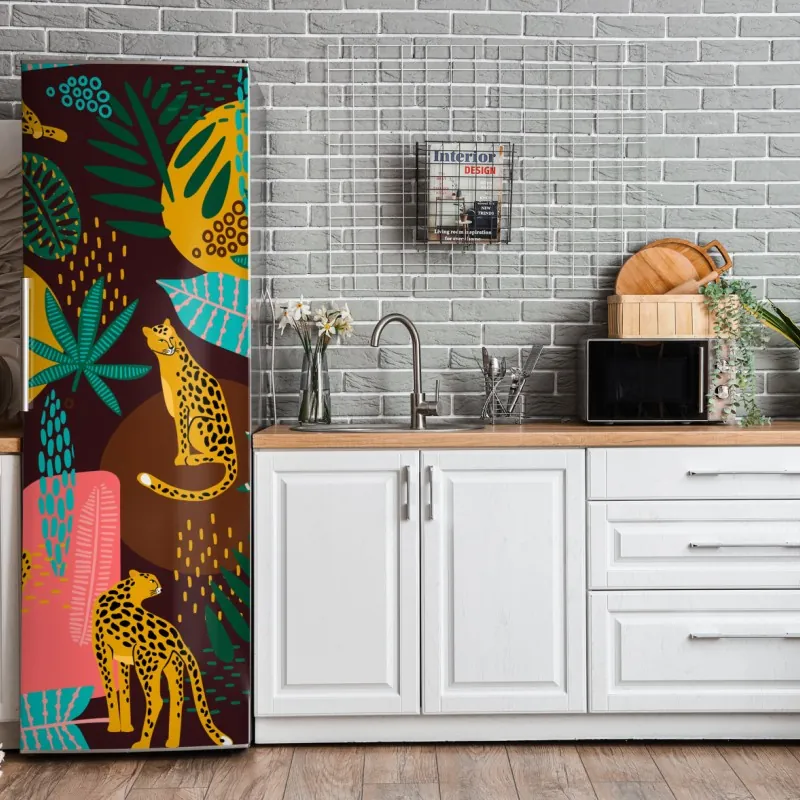 Kühlschrankaufkleber aquarellmuster mit blaubeeren und brombeeren – Wallnifity®