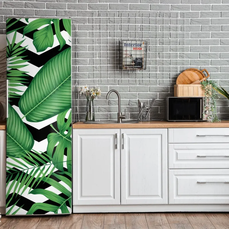 Kühlschrankaufkleber lebhafte türkis und limetten aquarellspritzer – Wallnifity®