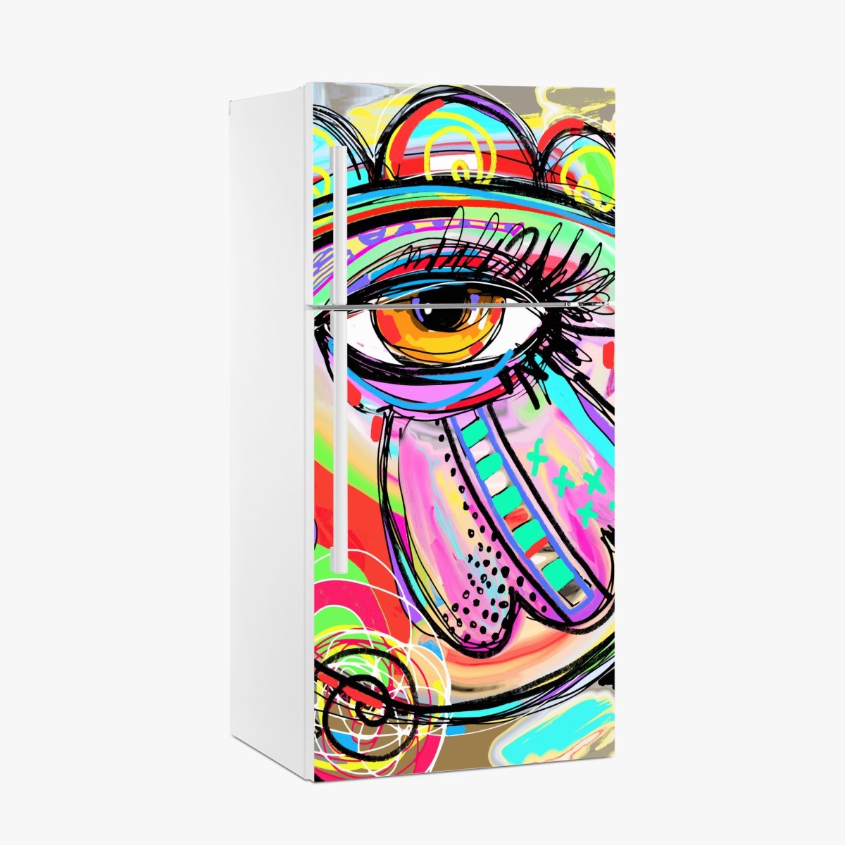 Kühlschrankaufkleber lebhaftes abstraktes auge im pop-art stil – Wallnifity®
