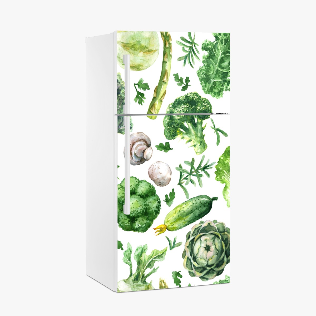 Kühlschrankaufkleber aquarellmuster grünes gemüse – Wallnifity®